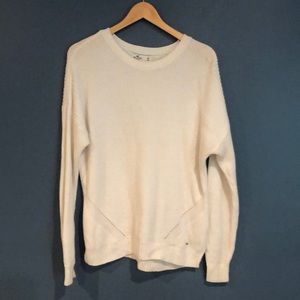 Ivory/White Hollister Crew Neck Sweater